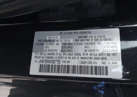 2019 Mazda Cx-5 Grand Touring from USA, damaged, VIN JM3KFBDM0K0567755